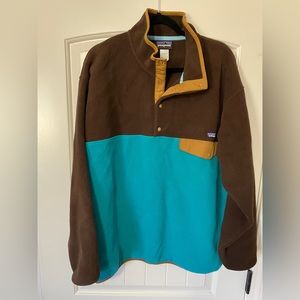 Men’s Patagonia pullover brown and blue size L